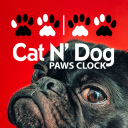 Cat N' Dog Paws Clock