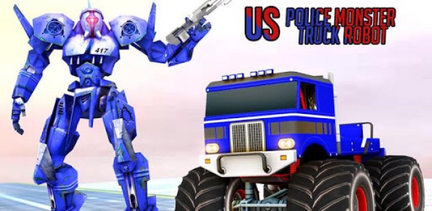 US Police Monster Truck Robot Cover