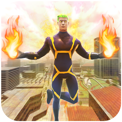 Flying Speed Flame Hero- Flame Hero Robot Game

